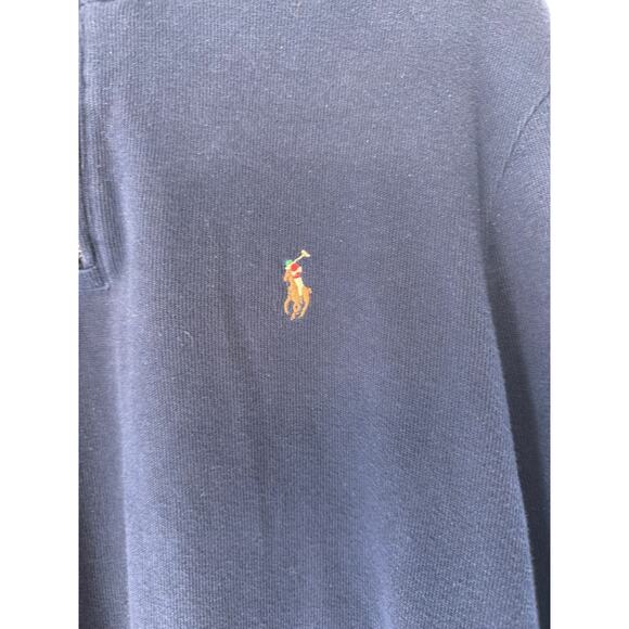 Polo Ralph Lauren Men's Half Zip Pullover Navy Blue Estate Rib Preppy Small - Picture 6 of 12